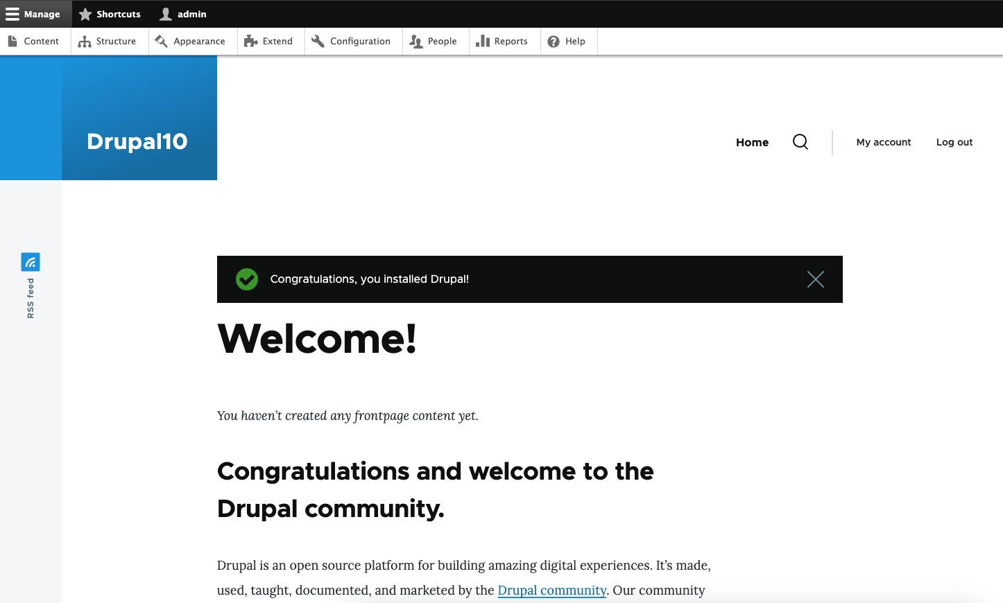 drupal-welcome-page